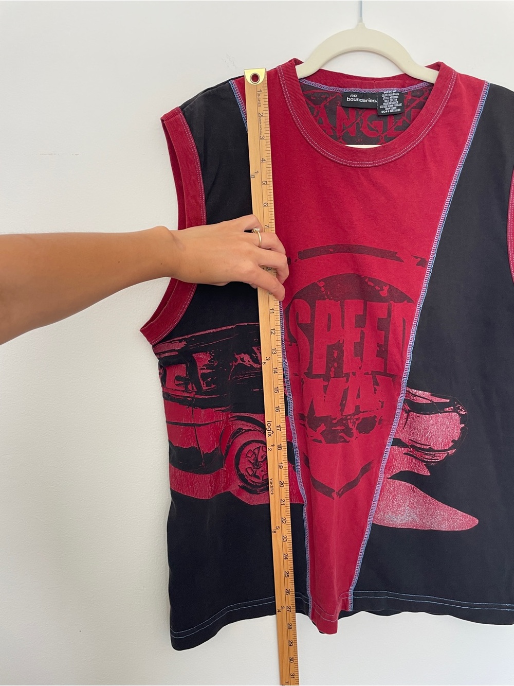 Vintage Y2K Men’s Racing Tank Top Race Car Graphic No Boundaries Muscle Ringer M - Picture 4 of 7